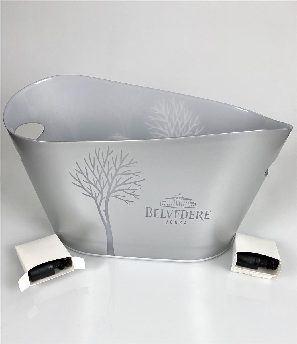 Belvedere Vodka LED rechargeable bottle cooler ice cube container Magnum silver – View 4