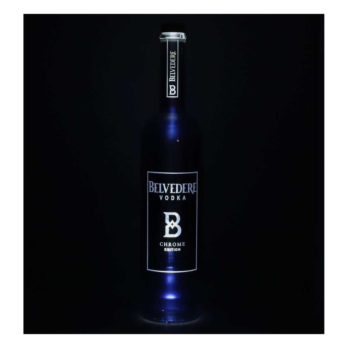 Belvedere Vodka Display Bottle, 1.75 L, Empty Bottle, Chrome Edition with LED, Used – View 5