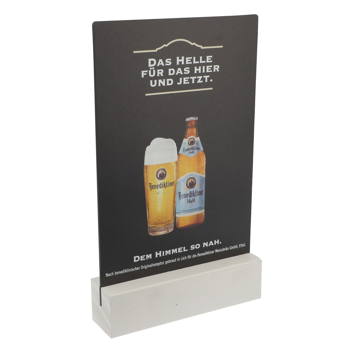 Benedictine beer chalkboard table display table sign menu display