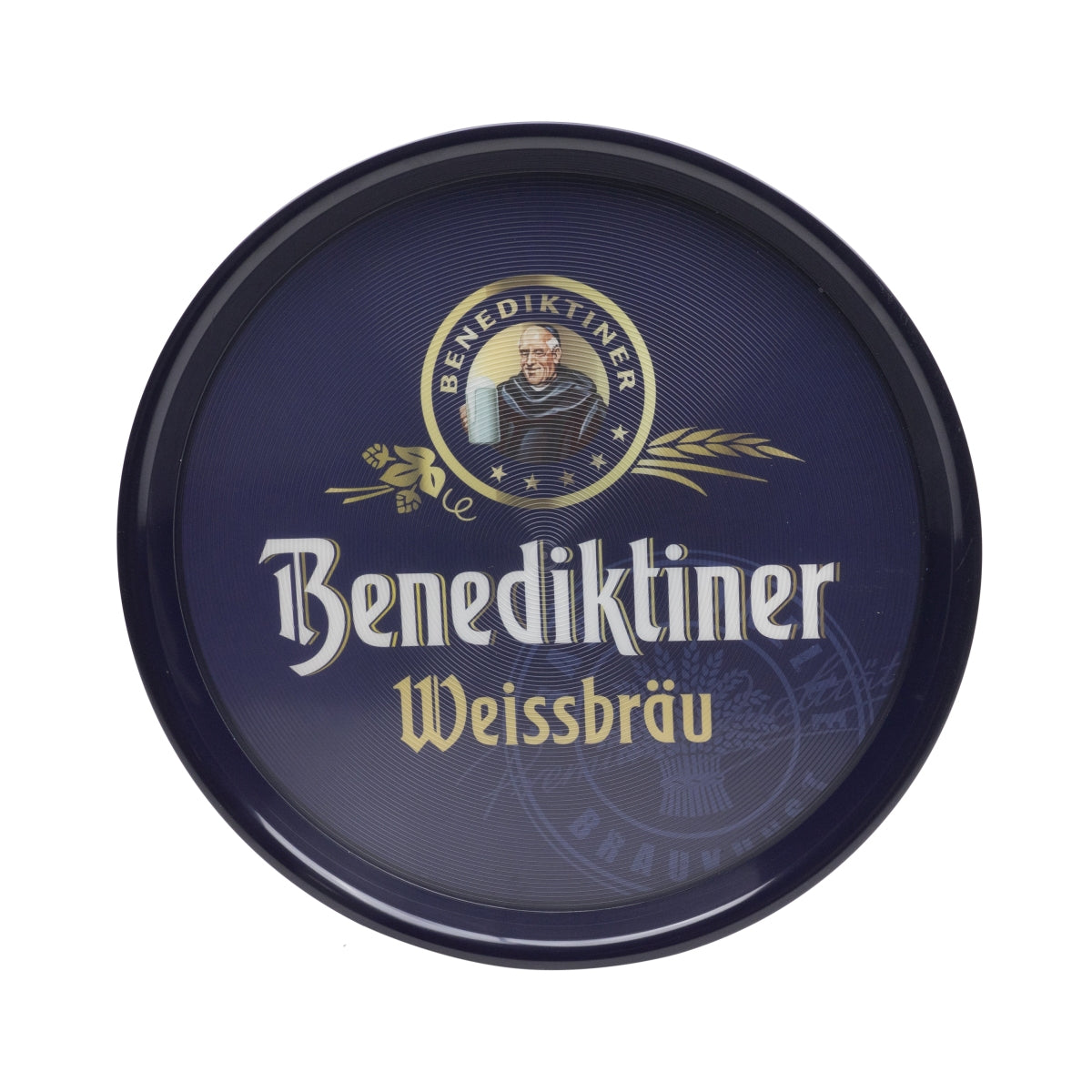 Benedictine beer tray Serving tray Waiter's tray Dark blue rubberized