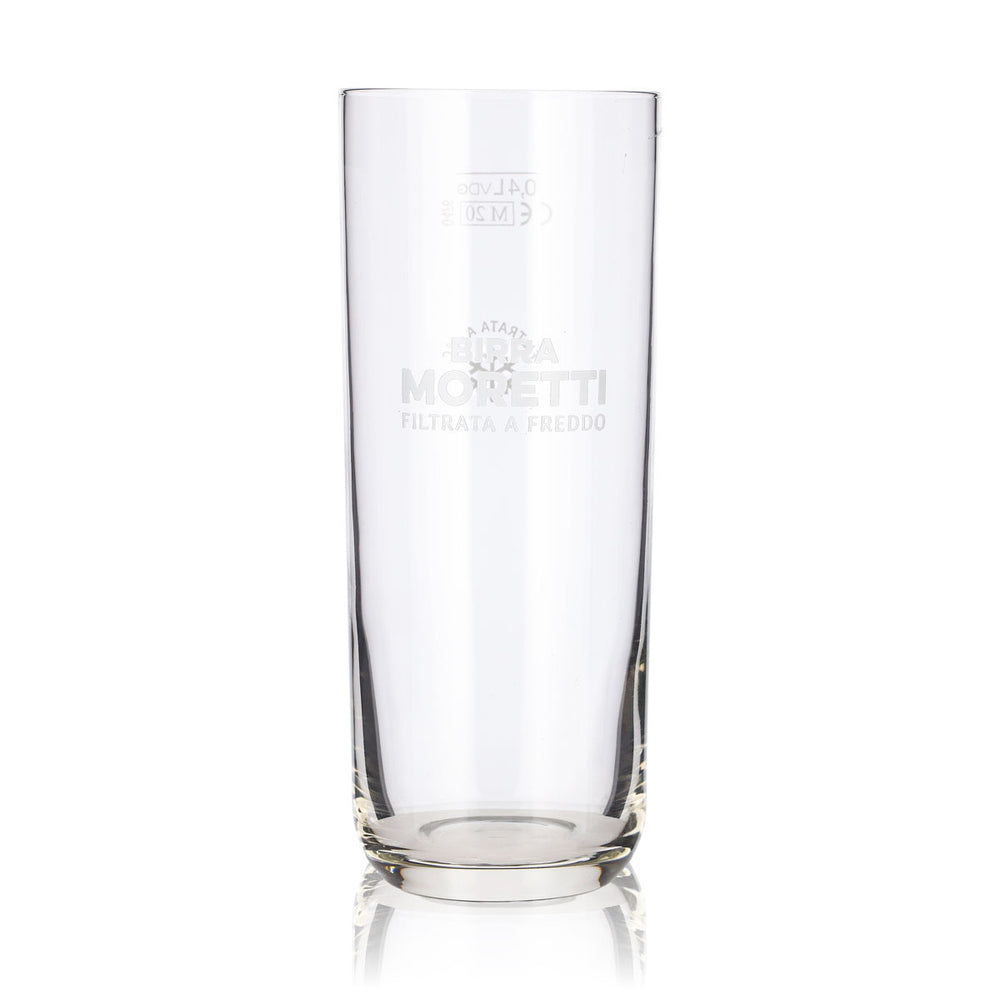Birra Moretti Beer Glass 0.4 L Tumbler with White Logo Beer Glass Willibecher