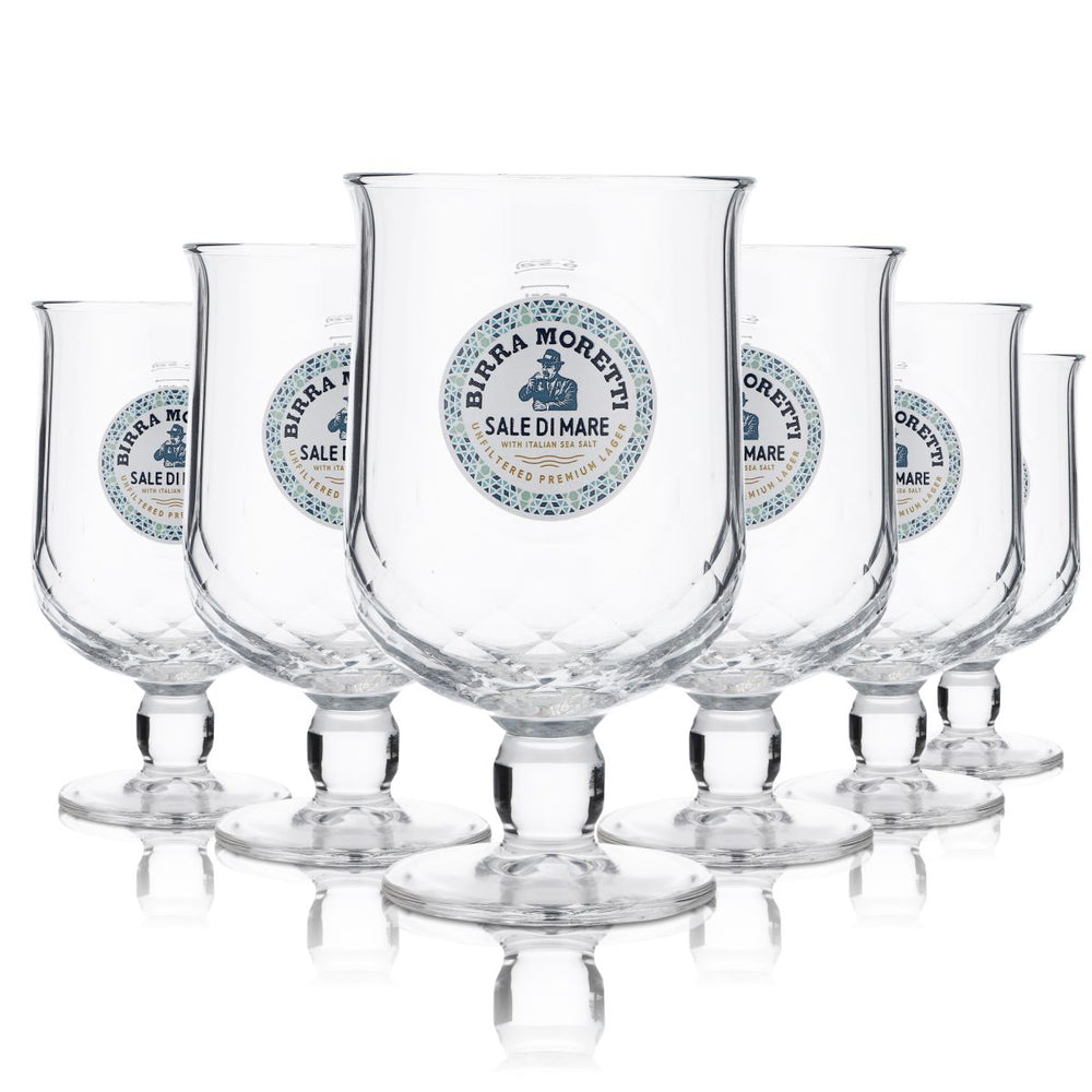 Birra Moretti glass 0.25l goblet glass mushroom tulip Sale di Mare special edition glasses
