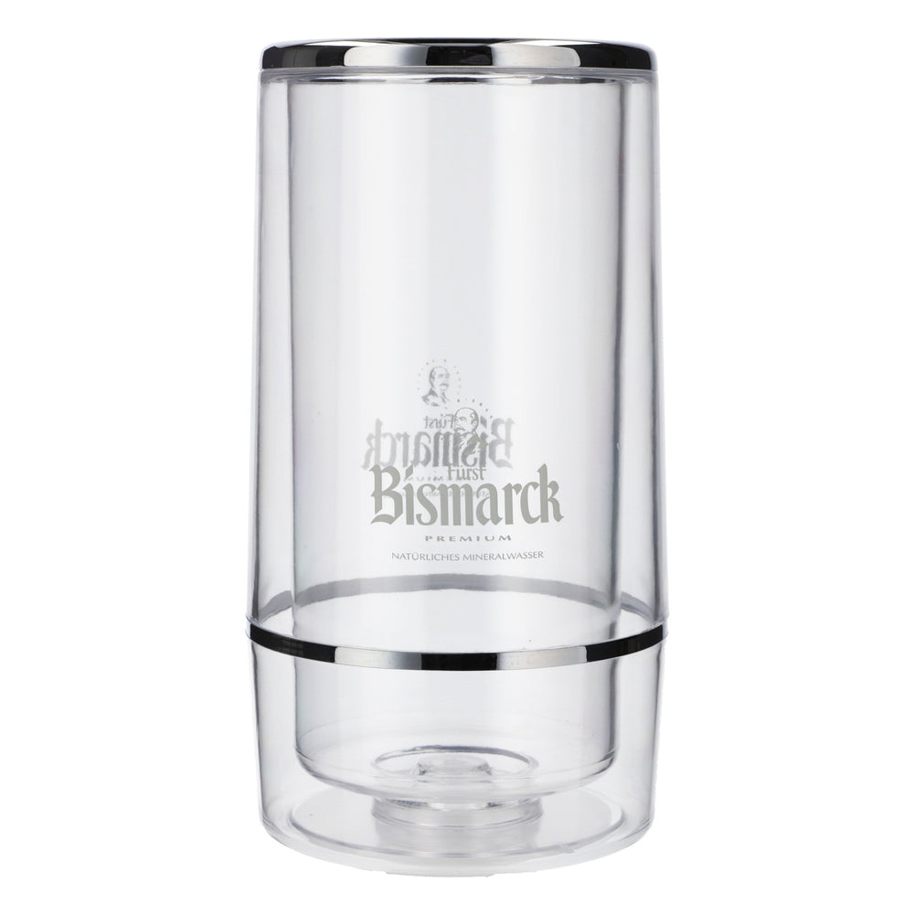 Bismarck water bottle cooler, double-walled, transparent, chrome