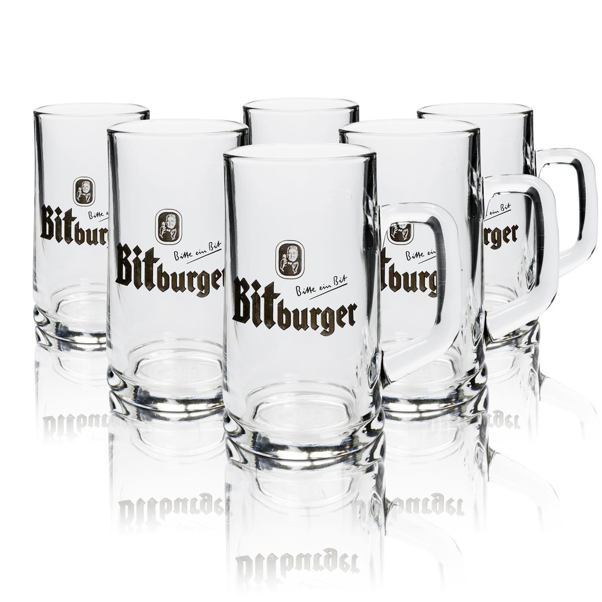 Bitburger Beer Bundle Bar Set III consisting of 6 mugs, 6 glasses, bottle opener, and lid holder – View 5