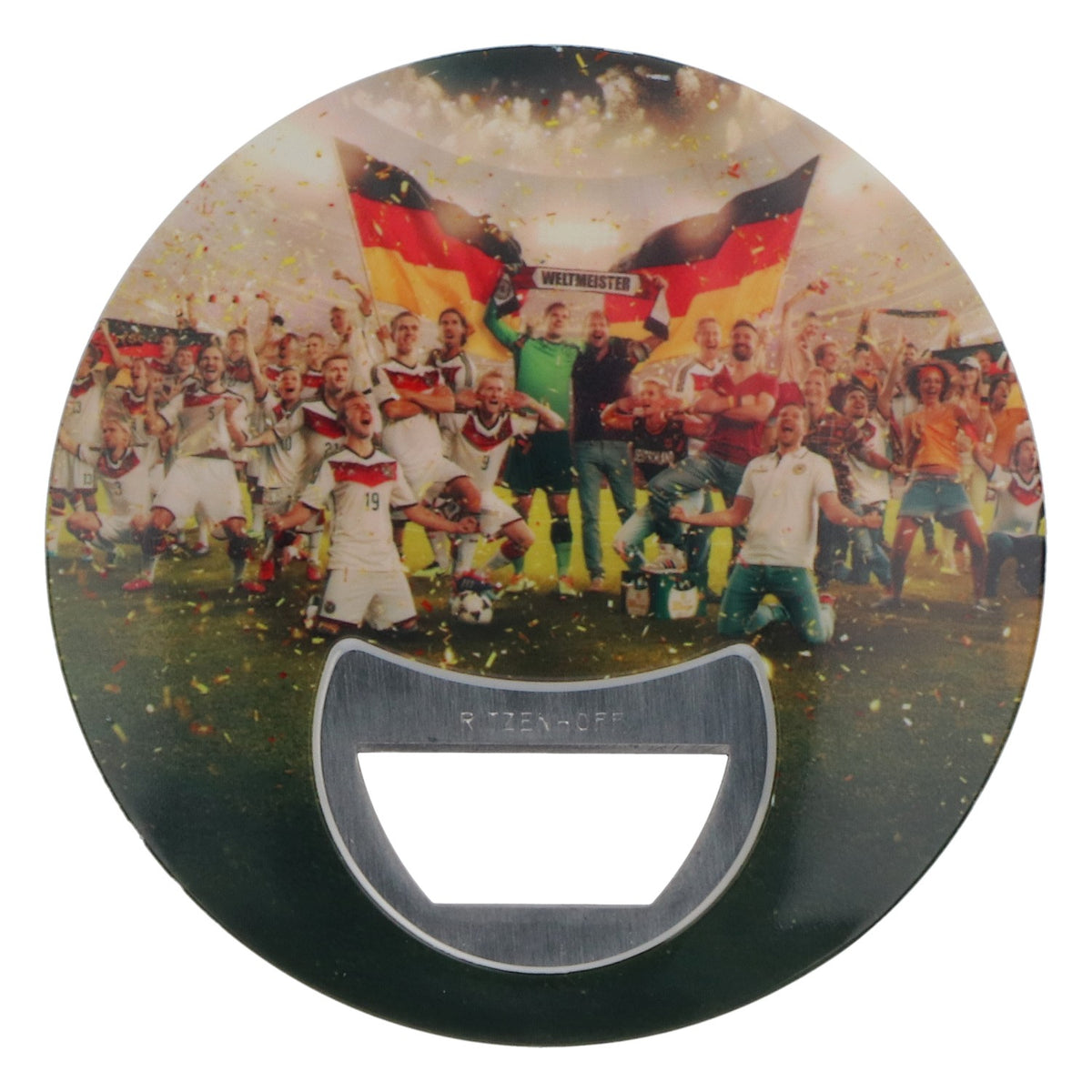 Bitburger Beer Bottle Opener Round  2014 Soccer World Champion Ritzenhoff