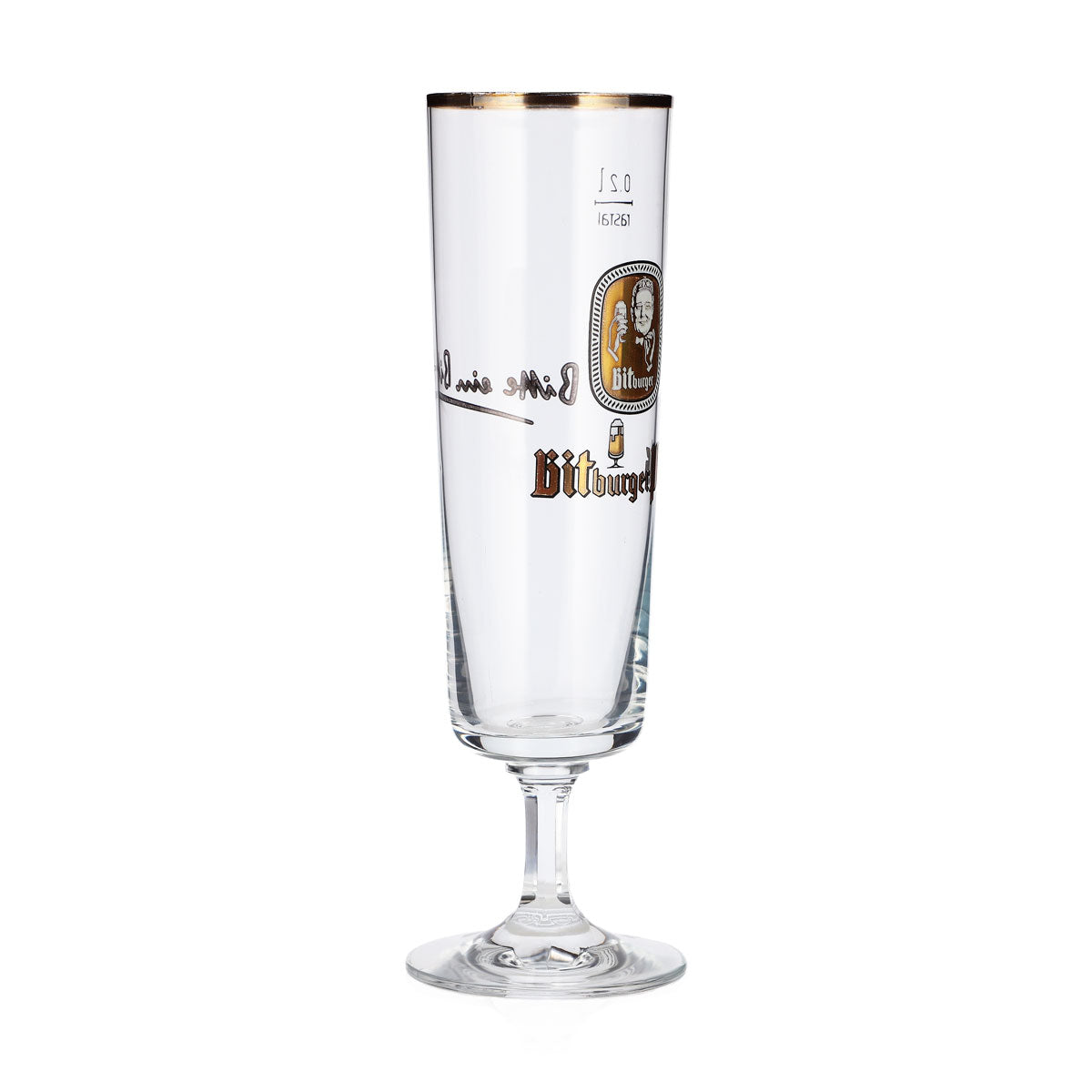 Bitburger Beer Glass, 0.2 L, Tulip-Shaped, Gold-Rimmed, Rastal Beer Glass, Goblet – View 2