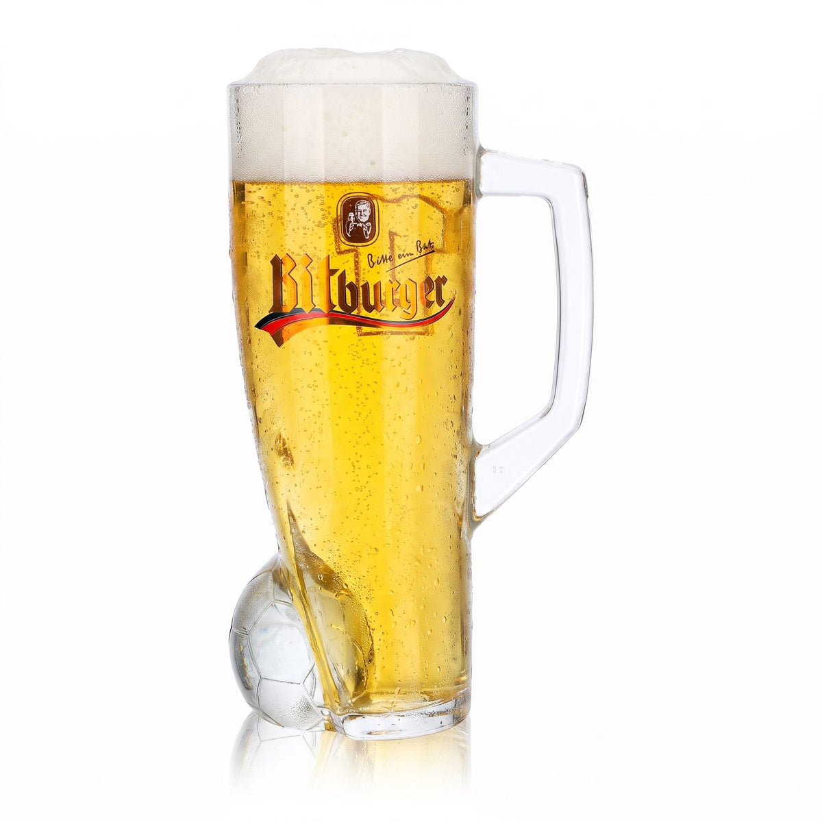 Bitburger Beer Glass, 0.4 L Mug, DFB Premium, Non-Alcoholic, Jersey Number 1