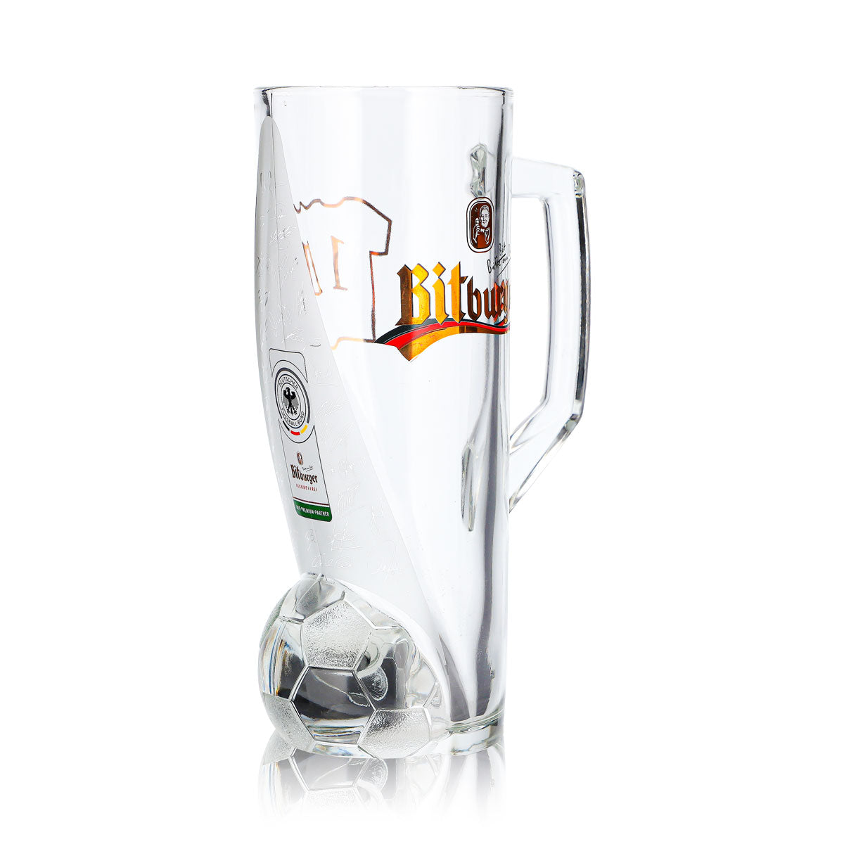 Bitburger Beer Glass, 0.4 L Mug, DFB Premium, Non-Alcoholic, Jersey Number 1 – View 3