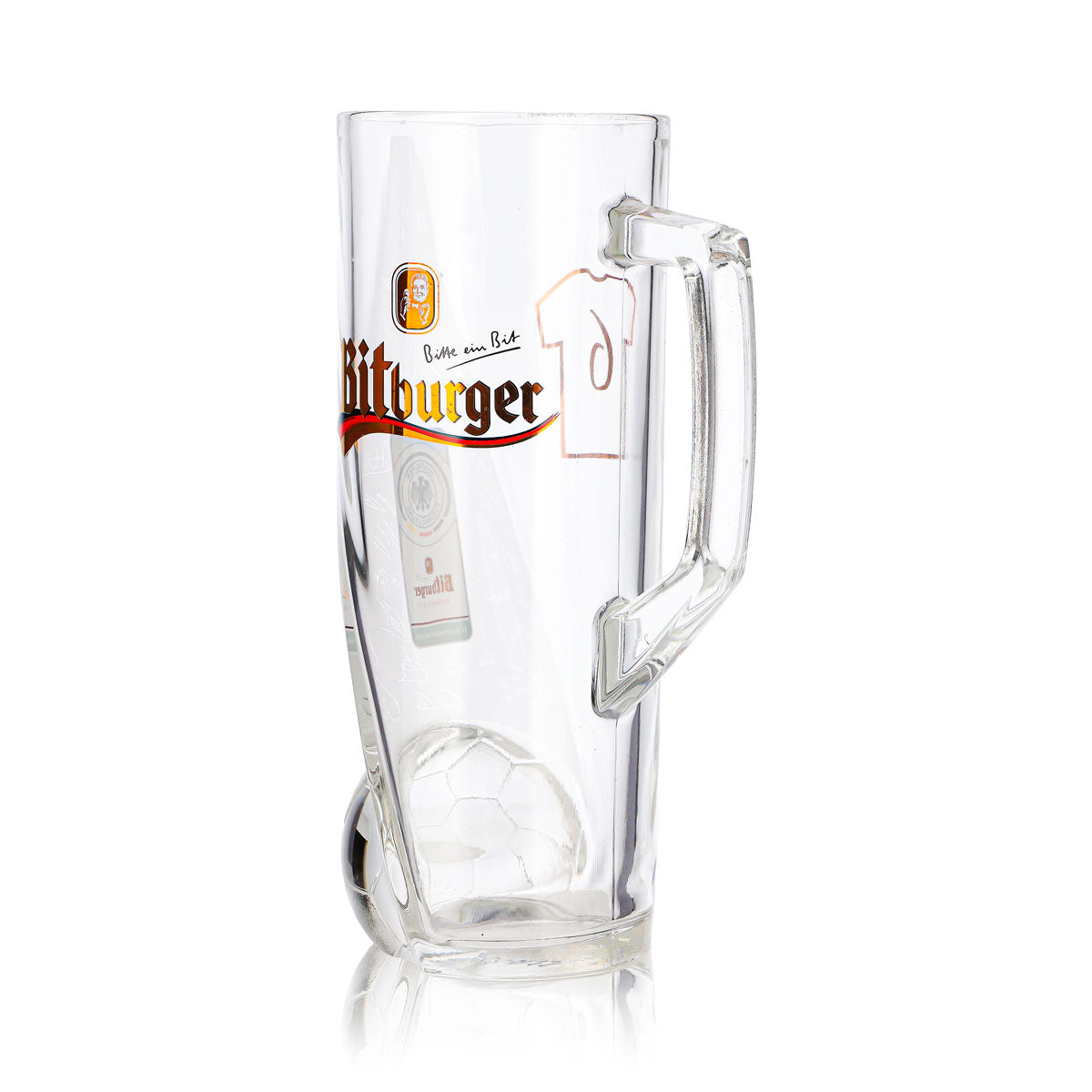 Bitburger Beer Glass, 0.4 L Mug, DFB Premium, Non-Alcoholic, Jersey Number 6 – View 6
