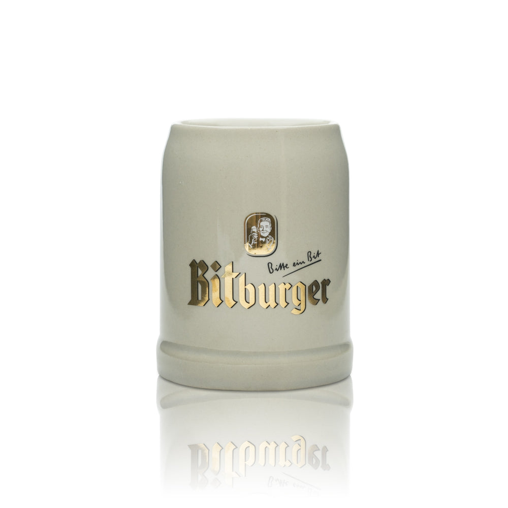 Bitburger beer glass 0.5 l mug Seidel tankard Handle glasses Clay Gastro Stoneware