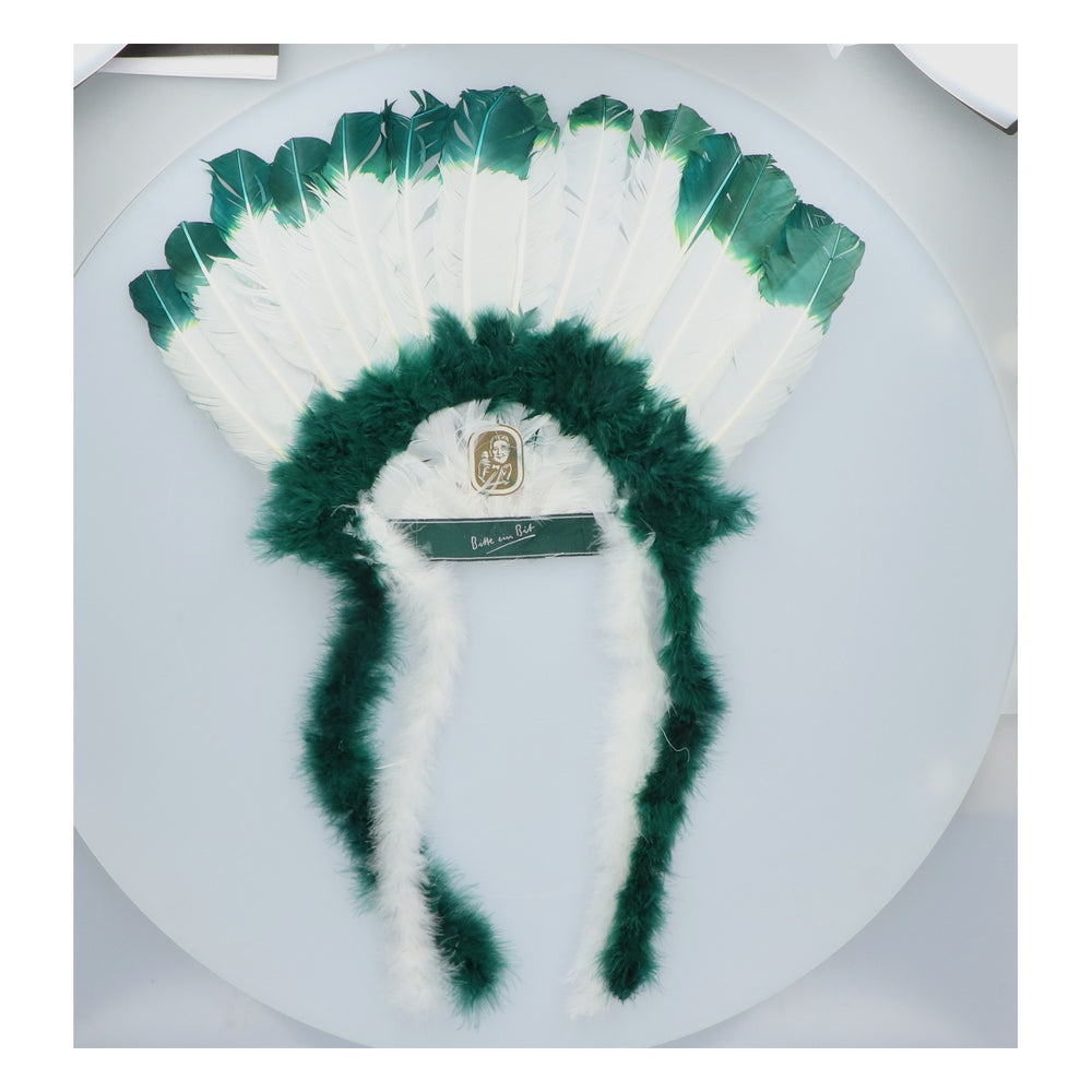 Bitburger Beer Native American Headdress Carnival Green/White