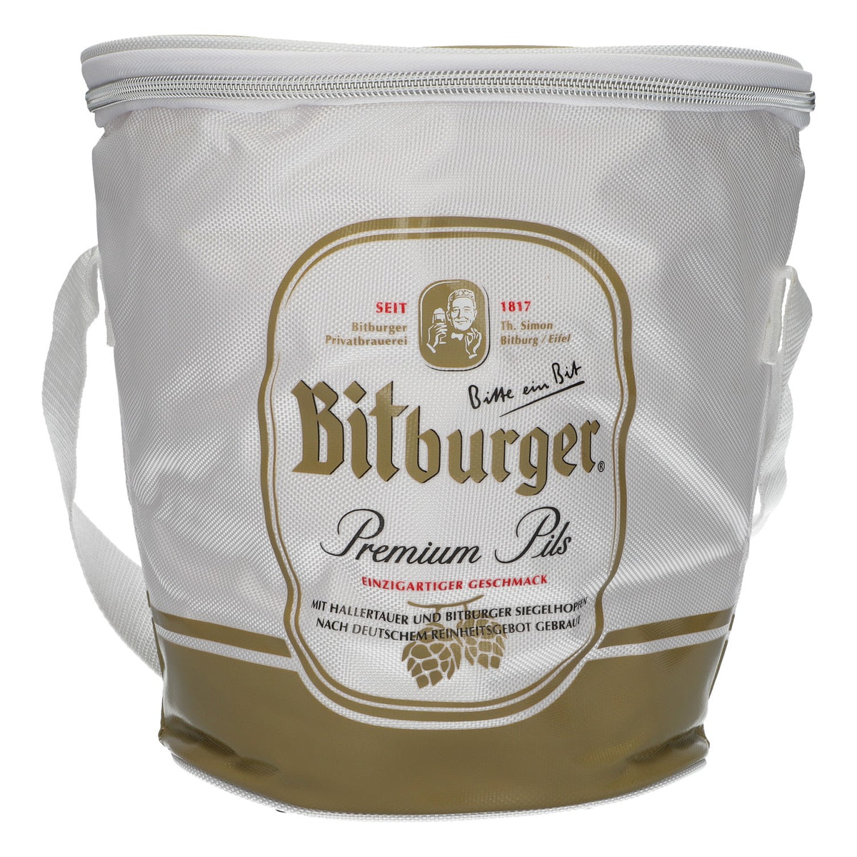 Bitburger Beer Cooler Bag, Round, Shoulder-Strap Style, New, Original Bit