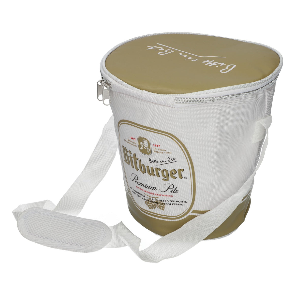 Bitburger Beer Cooler Bag, Round, Shoulder-Strap Style, New, Original Bit – View 3