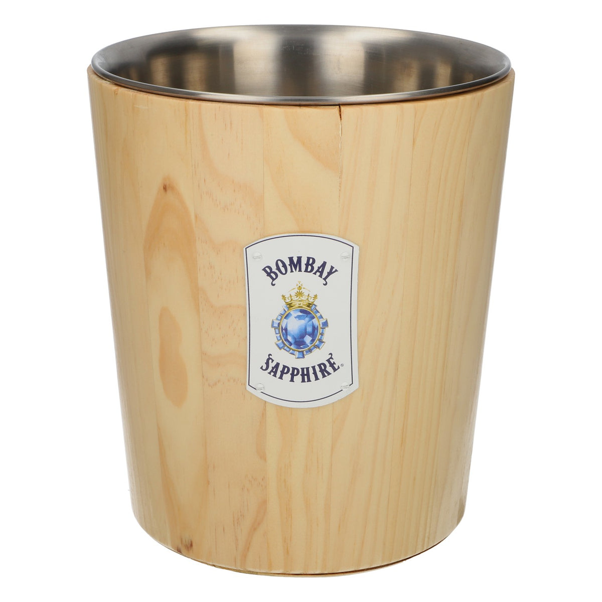 Bombay Sapphire Gin Ice Bucket Bottle Cooler, Wood-Look Metal, for 0.7 L Bottles
