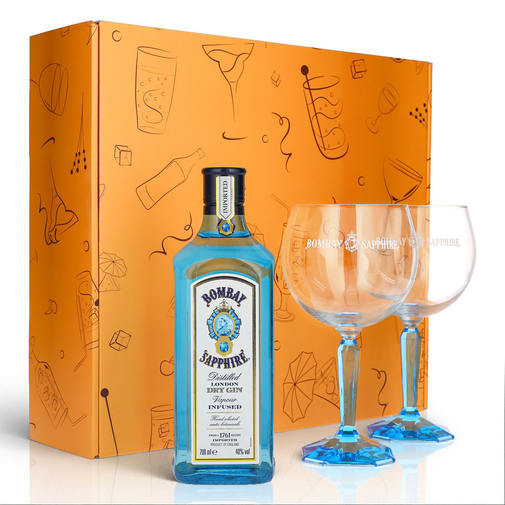 Bombay Sapphire Gin Geschenksets Orange–Ballongläser