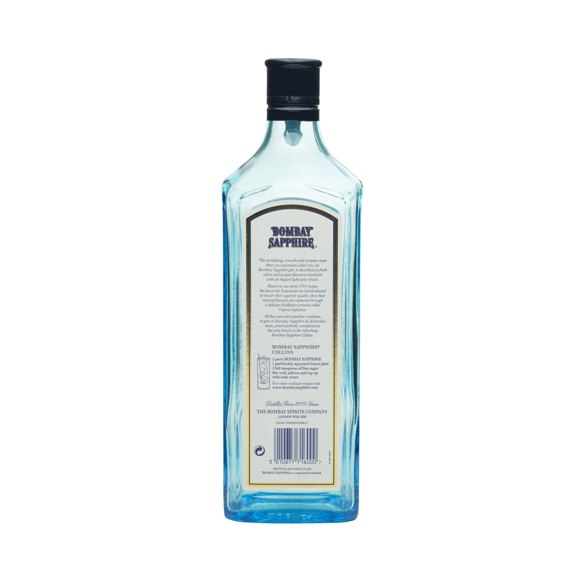 Bombay Sapphire Gin empty display bottle 1l dummy decorative bottle EMPTY Bar blue – View 2