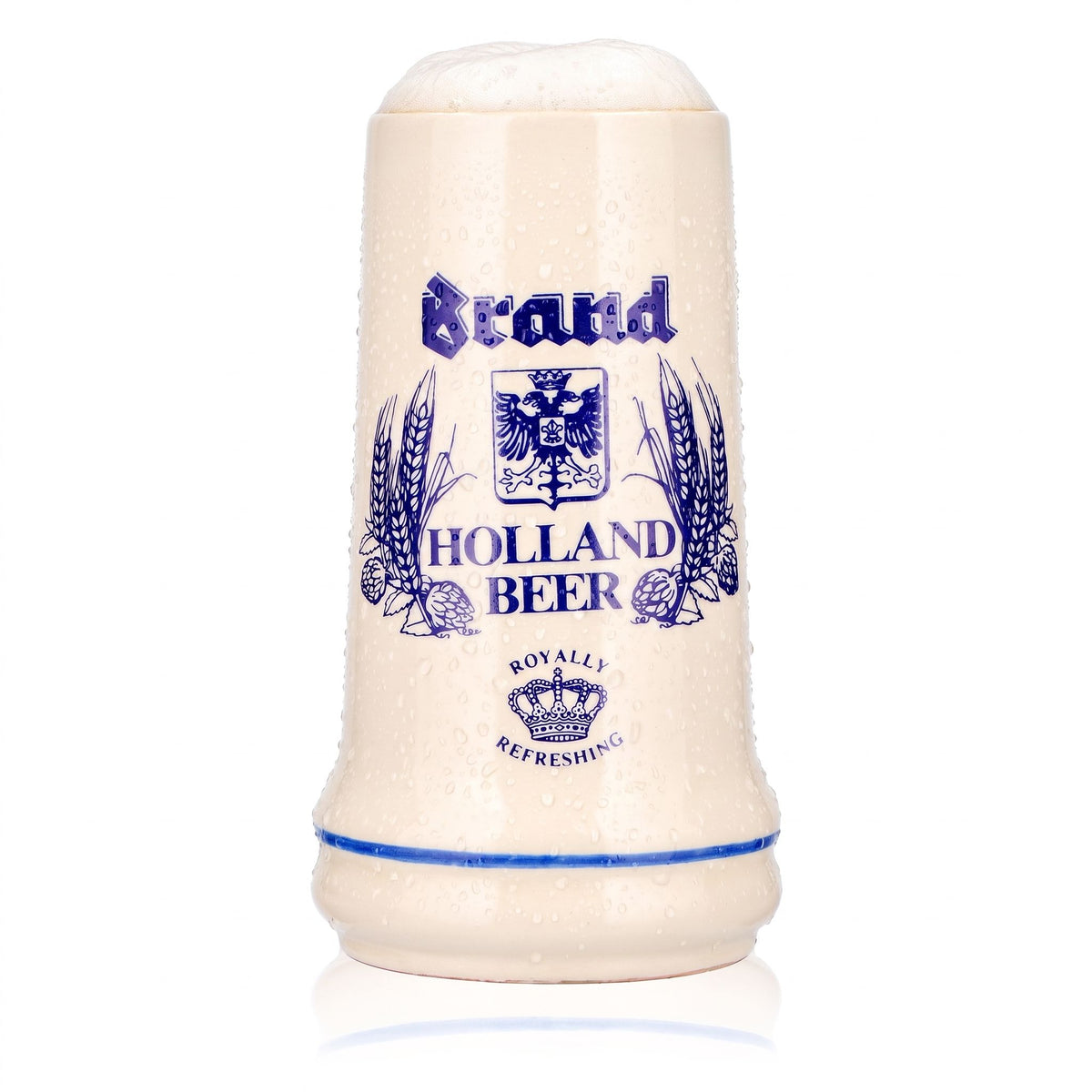 Brand Beer Glass Clay Jug 0.55 L Beer Stein Holland Royally Refreshing Ceramic