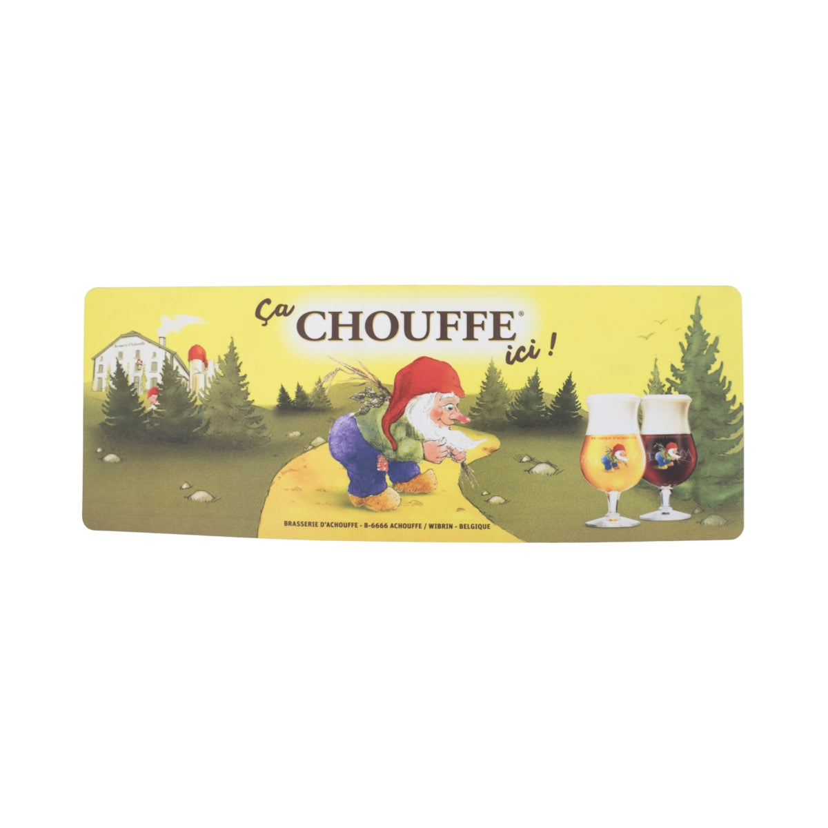 Brasserie D'Achouffe Beer Coaster Rubber "Ca Chouffe Ici" La Runner Drip Mat