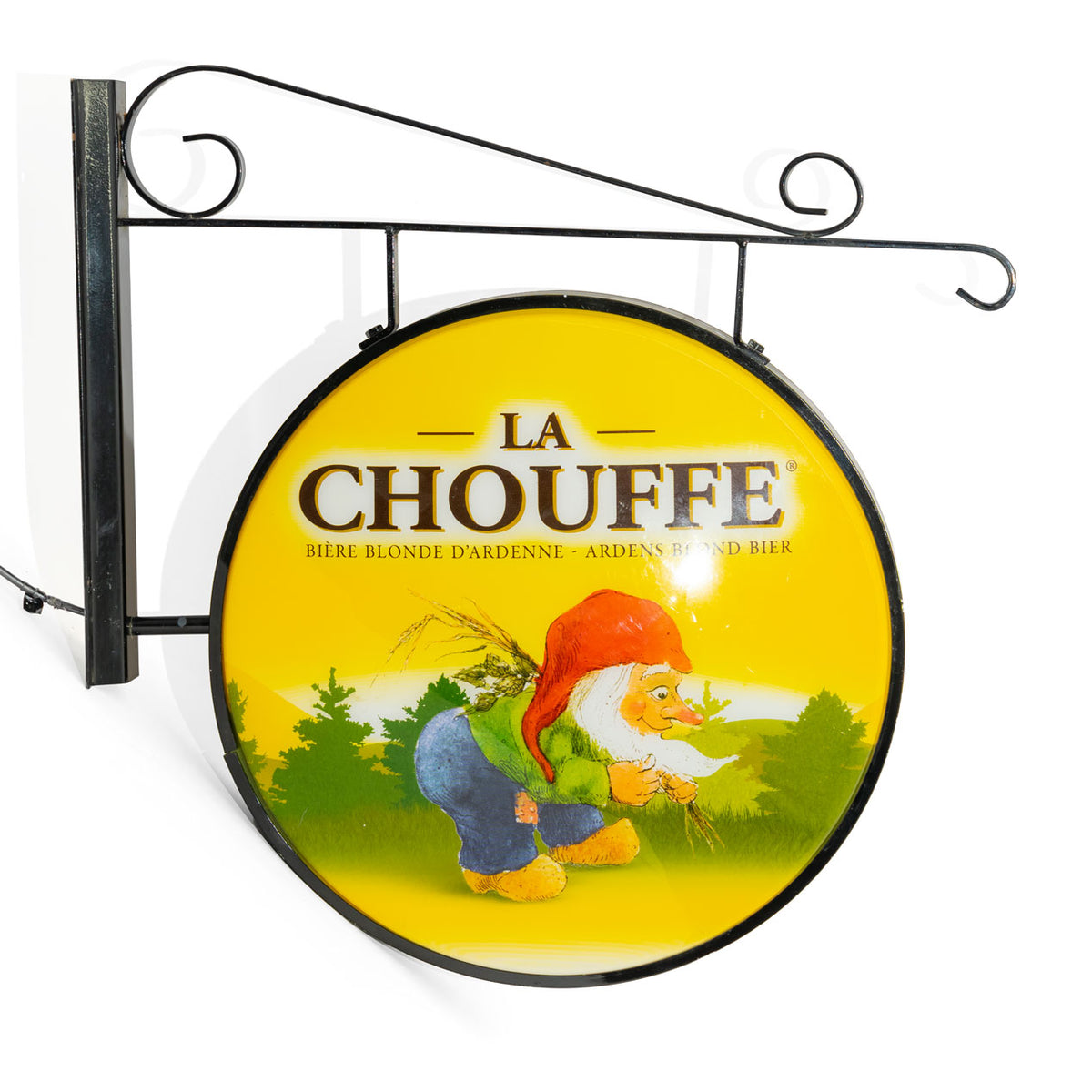 Brasserie D'Achouffe beer neon sign with black wall mount – View 2