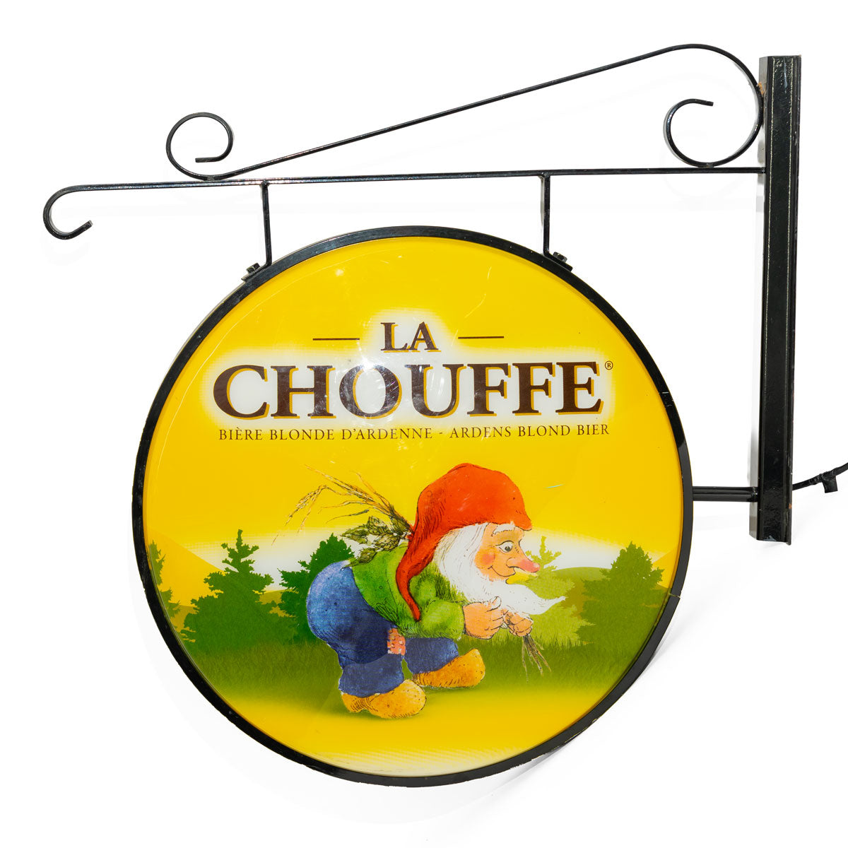 Brasserie D'Achouffe beer neon sign with black wall mount – View 4