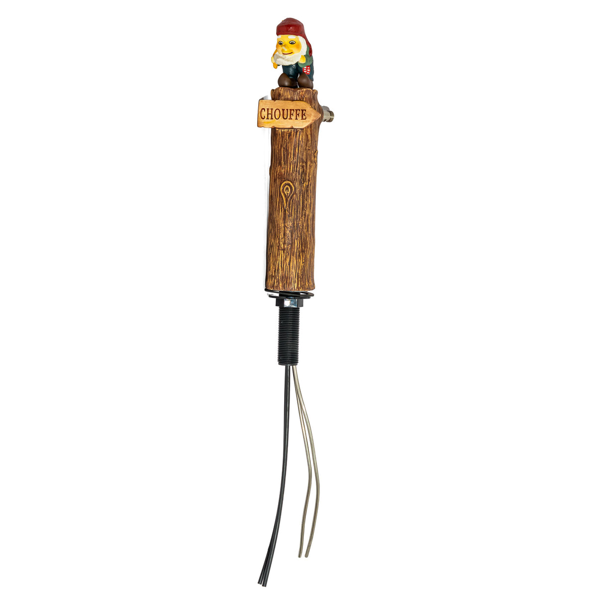 Brasserie D'Achouffe beer dispenser with two tap handles Tree trunk