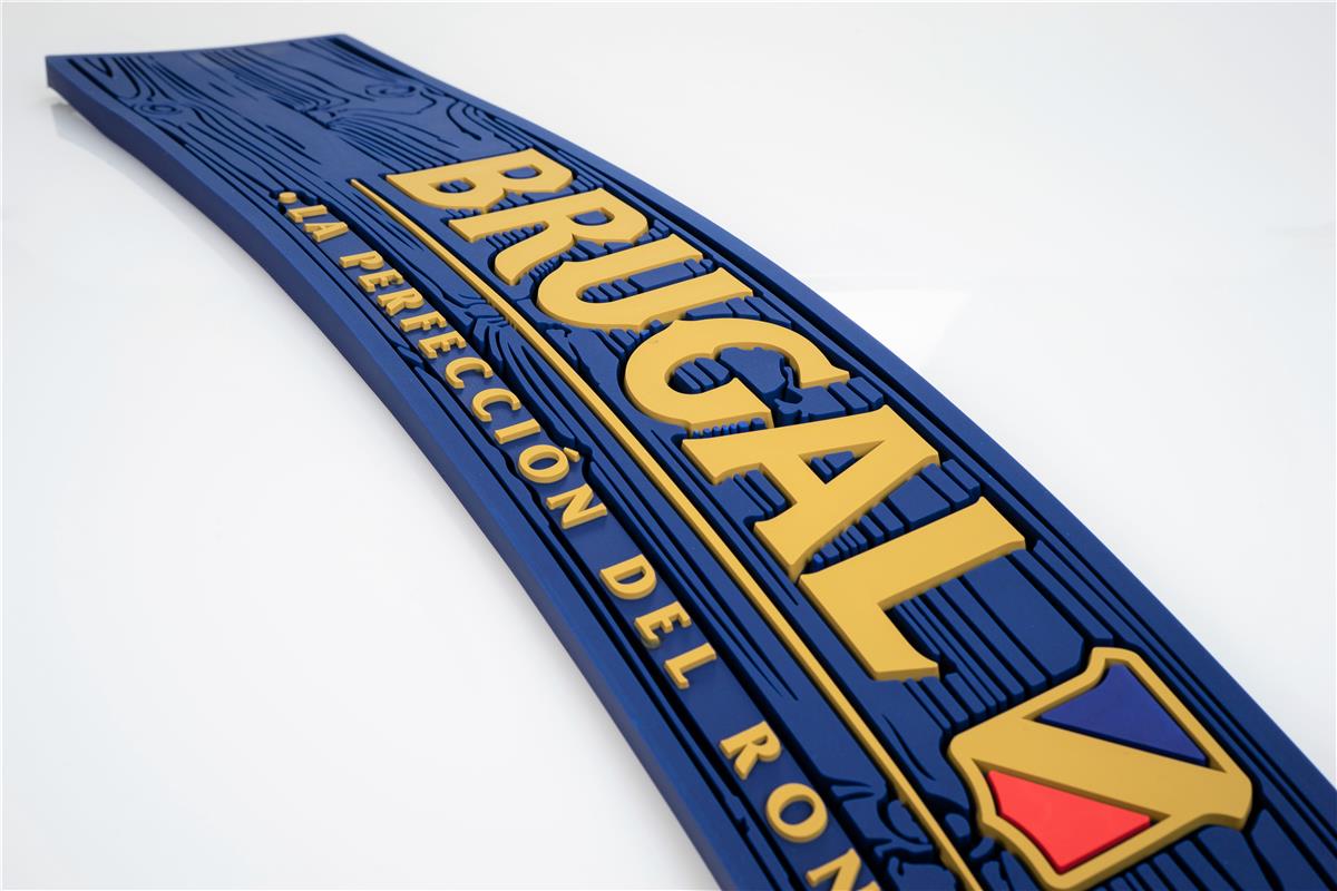 Brugal Rum Bar Mat Drip Mat Bar Accessories Blue/Gold 60 x 9 x 1 – View 3