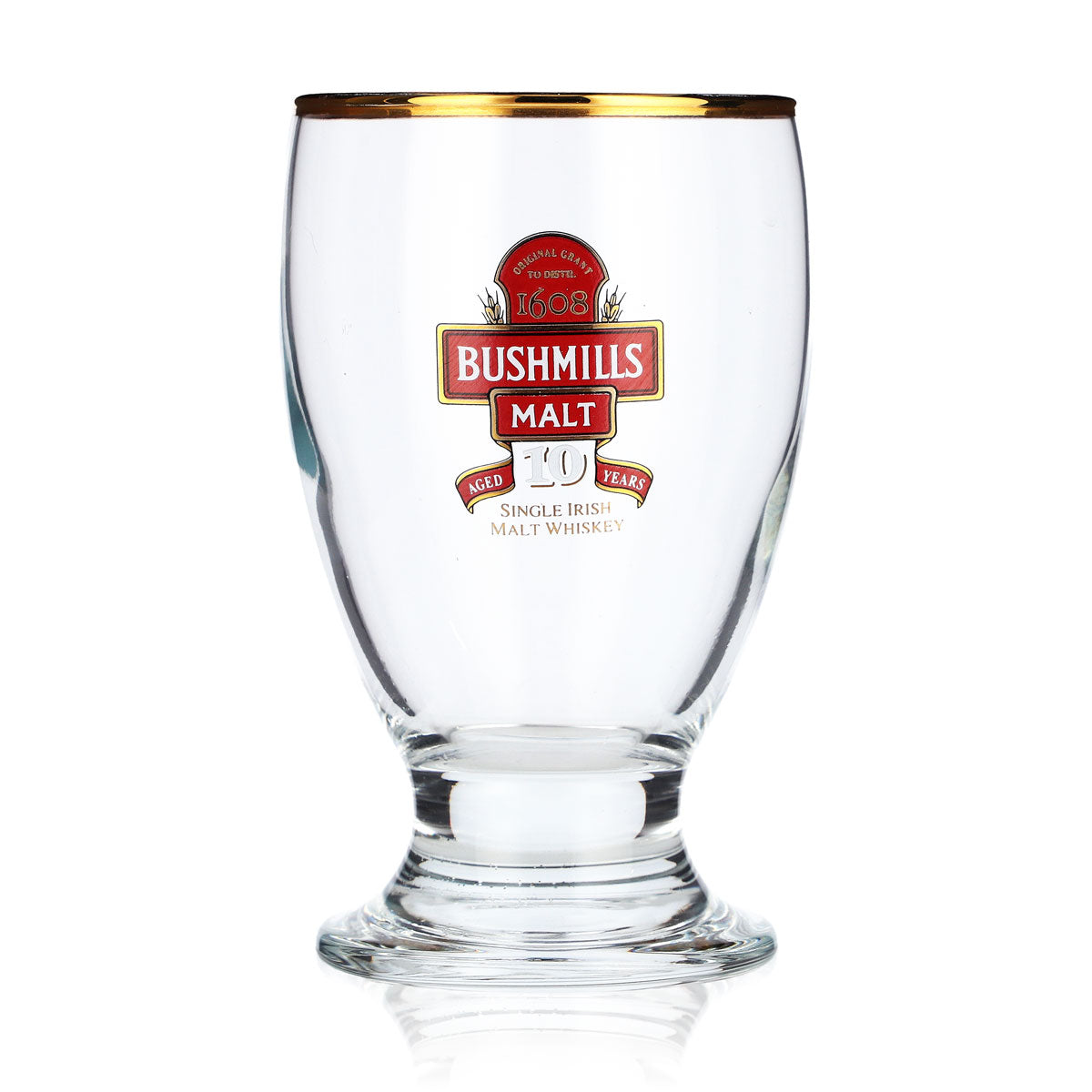 Bushmills Whiskey Glass 2cl Whiskey Glasses Red Logo Gold Rim