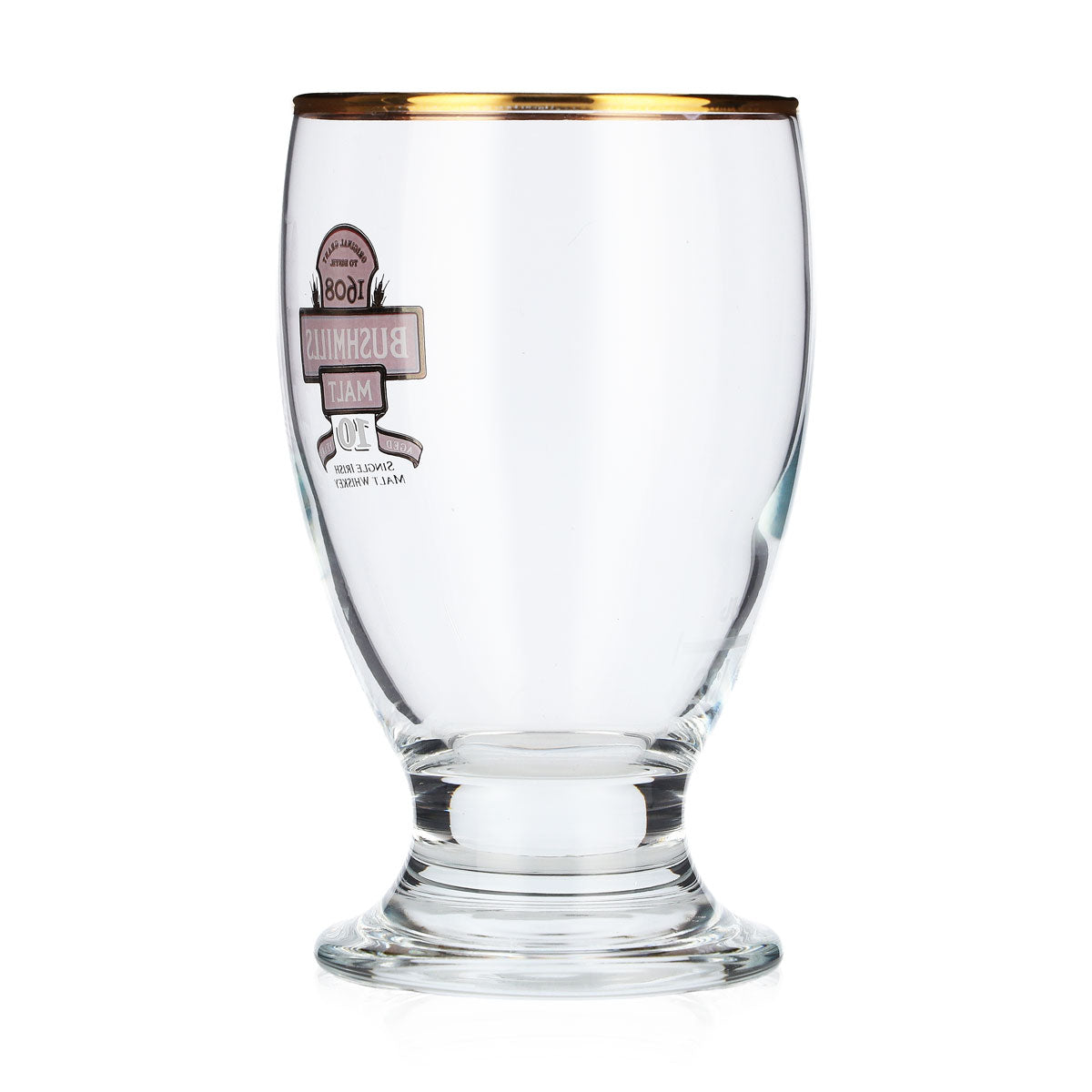 Bushmills Whiskey Glass 2cl Whiskey Glasses Red Logo Gold Rim – View 3