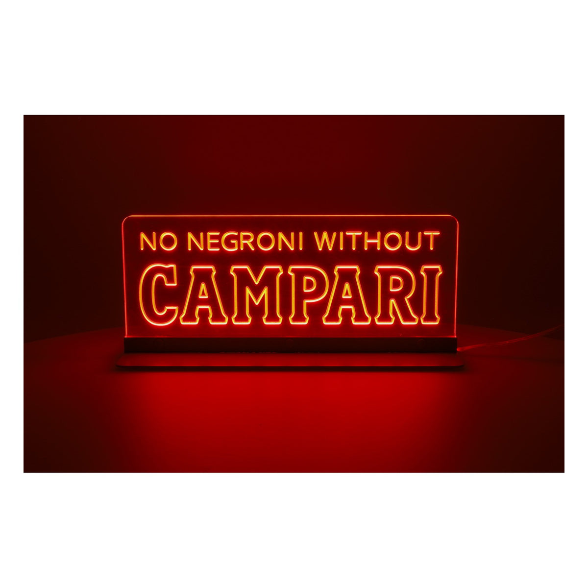 Campari liqueur LED neon sign "No Negroni Without Campari"