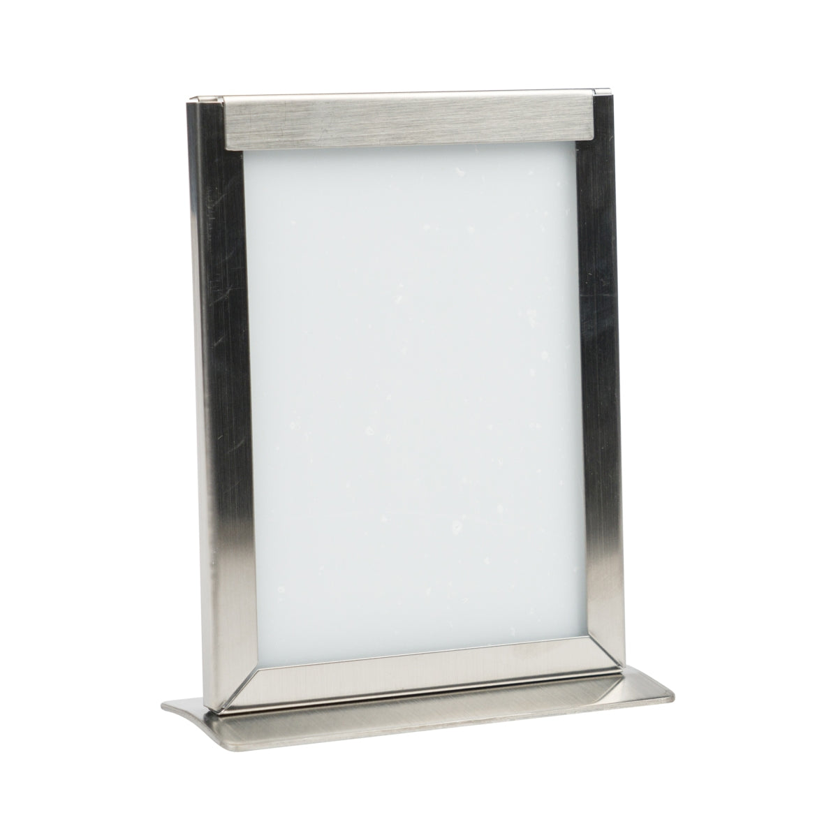 Campari liqueur table display 15x11cm metal menu card holder, stainless steel, catering – View 2