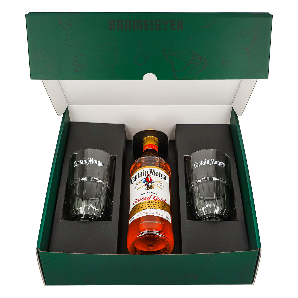 Captain Morgan gift sets green long drink glass relief – View 2