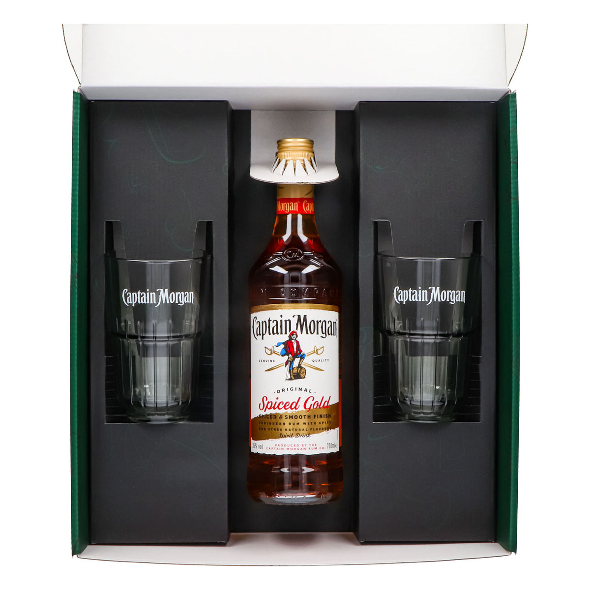 Captain Morgan gift sets green long drink glass relief – View 3
