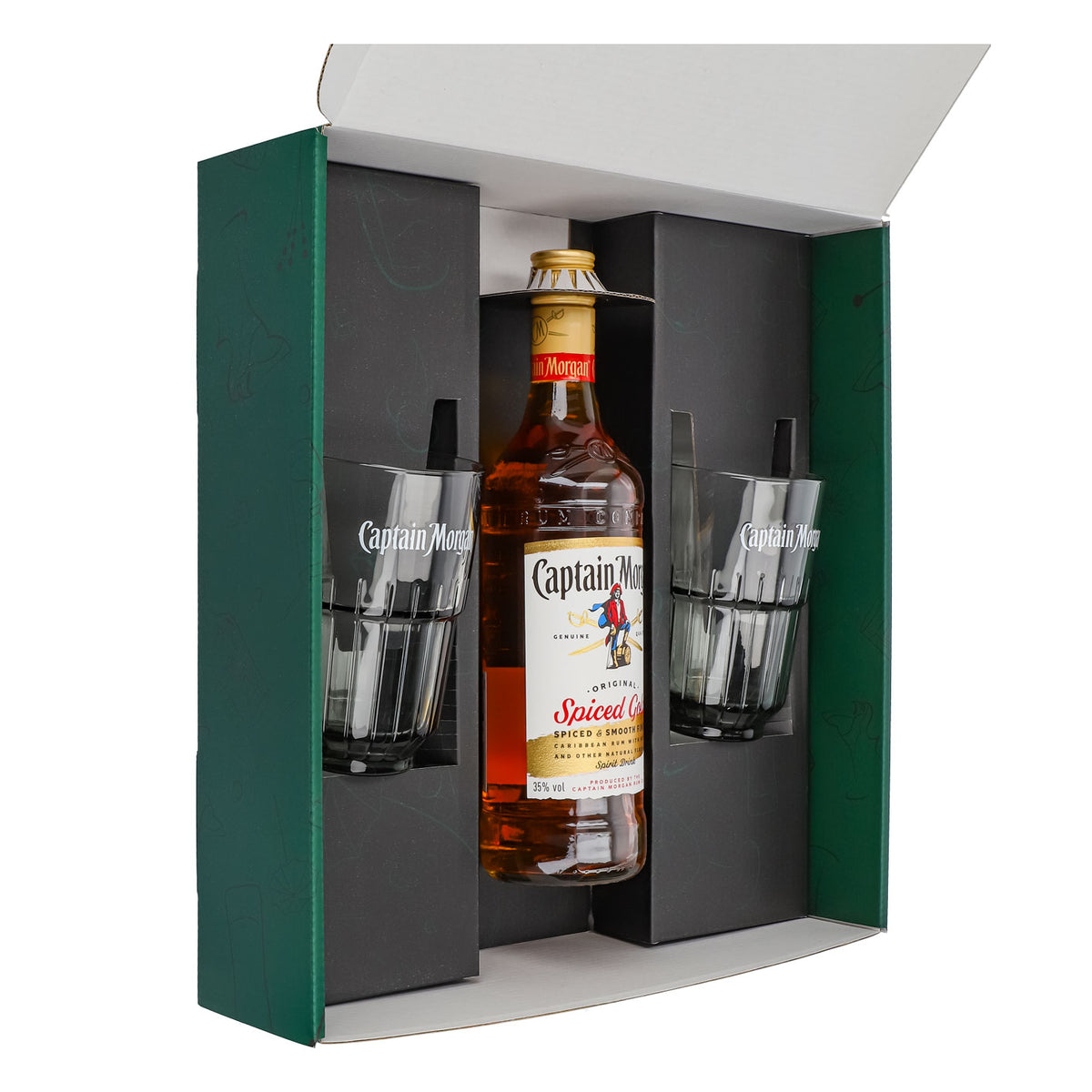 Captain Morgan gift sets green long drink glass relief – View 4
