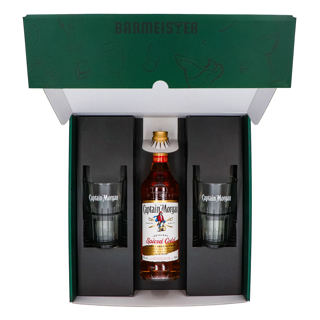 Captain Morgan gift sets green long drink glass relief – View 5