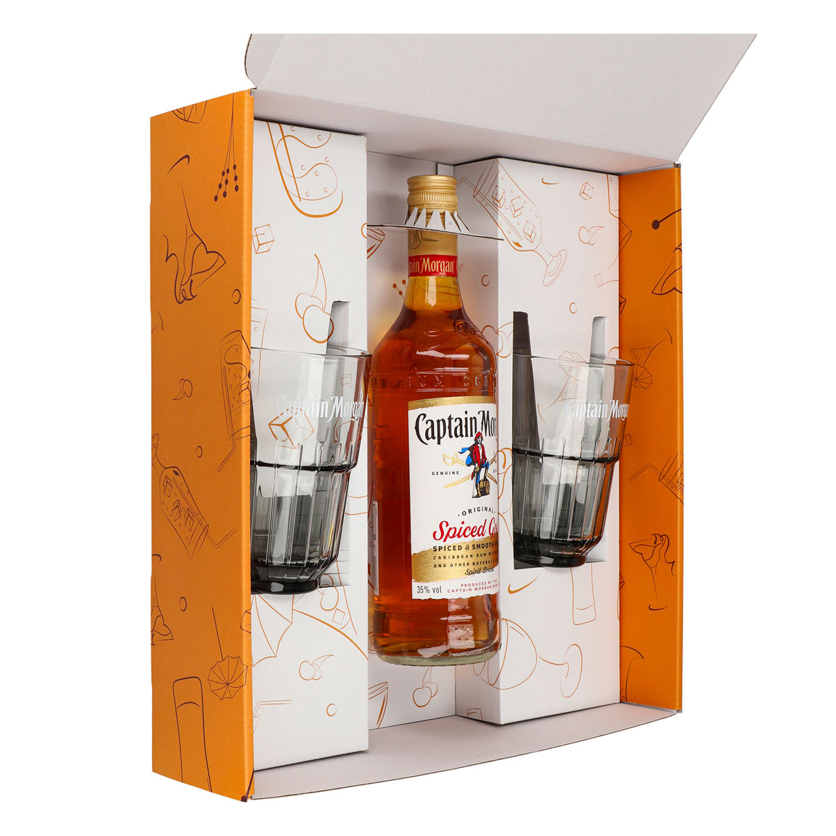 Captain Morgan gift sets orange long drink glass relief – View 4