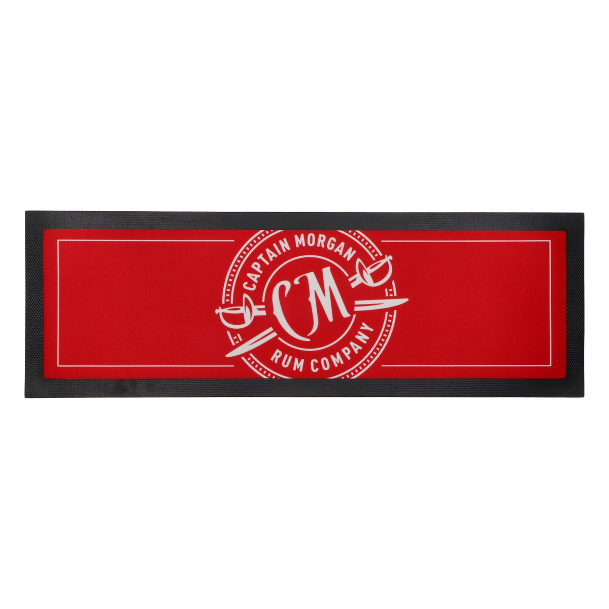Captain Morgan Rum Bar Mat Drain Mat Bar Accessories Black/Red