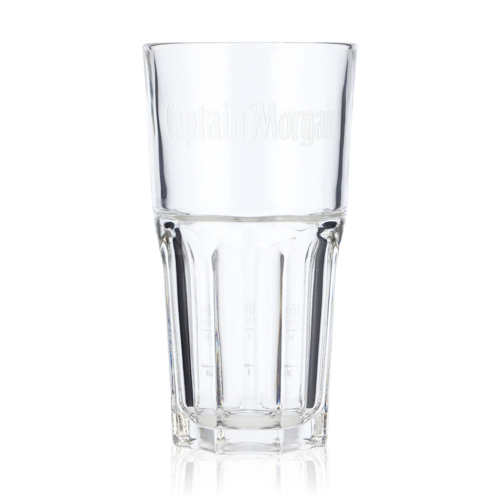 Captain Morgan Rum Glass 4cl Long Drink Glass Captain Morgan White Logo