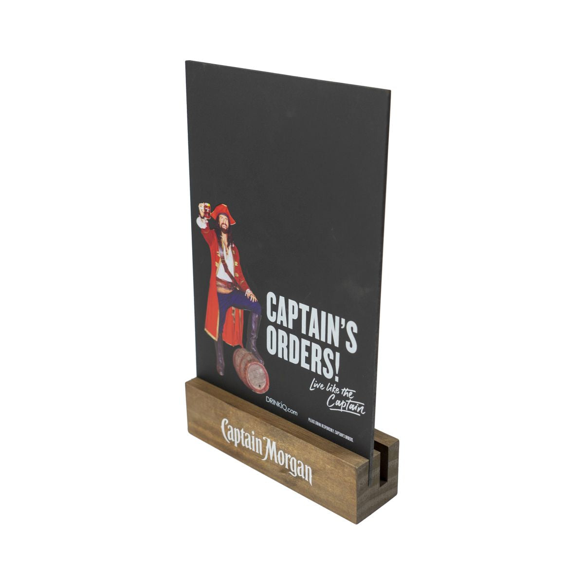 Captain Morgan table display chalkboard menu card holder Captain's Orders! – View 2