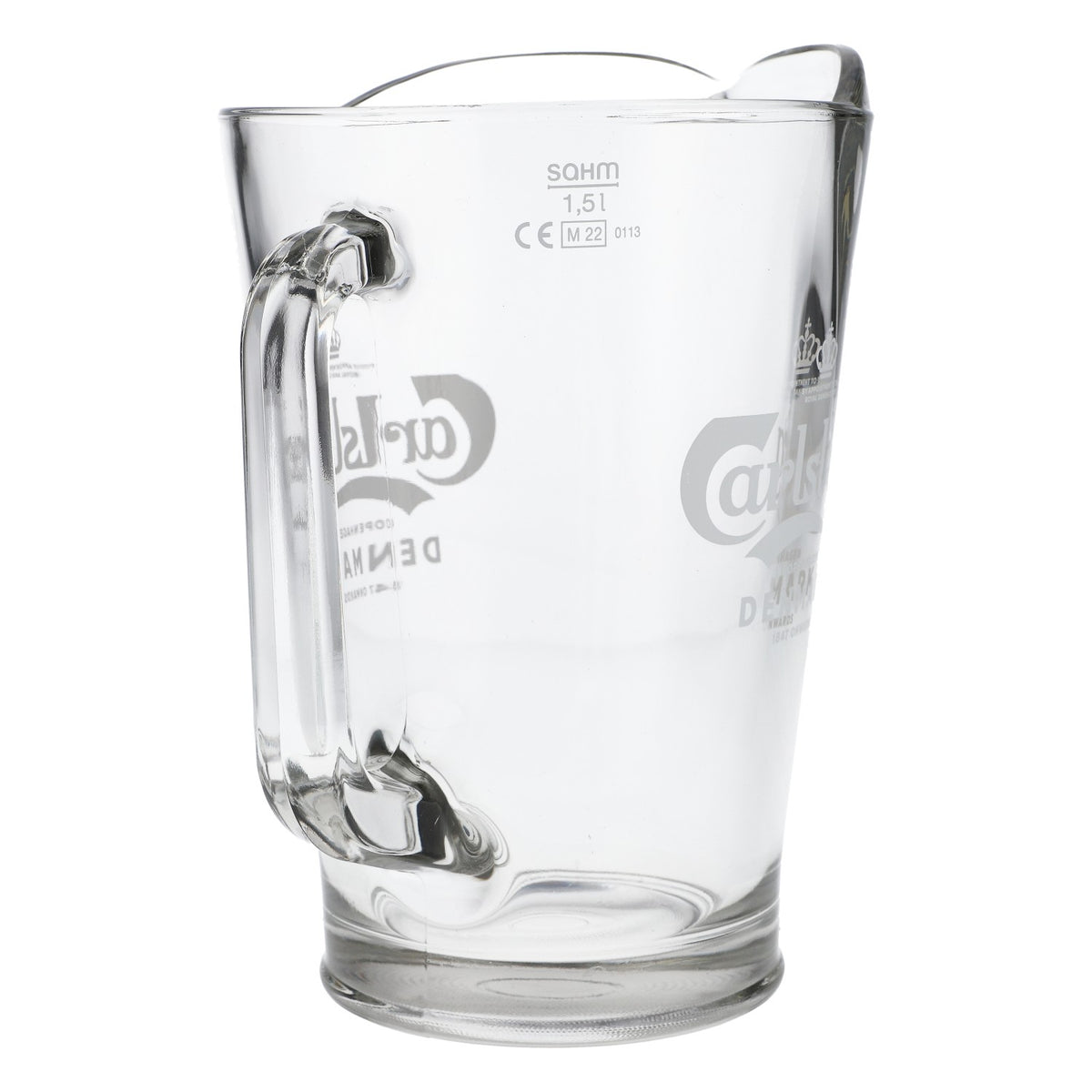 Carlsberg Beer Glass Carafe Pitcher Real Glass Pourer Party Logo Horizontal – View 3