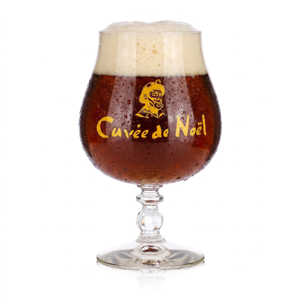 Castelain Beer Glass, 0.5 L, "Cuvée de Noel" Swivel Glass in Yellow Durobor Windsor