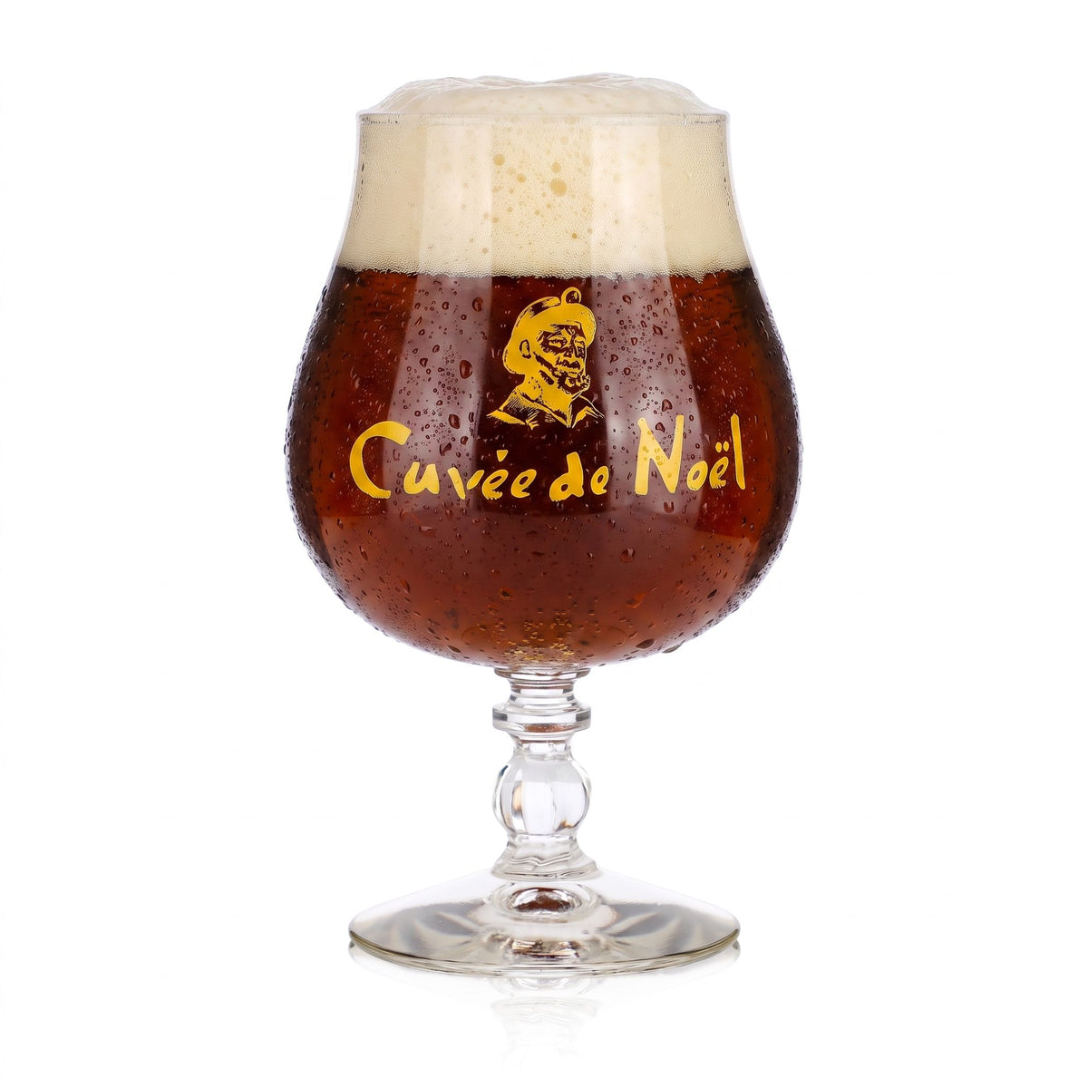 Castelain Beer Glass, 0.5 L, "Cuvée de Noel" Swivel Glass in Yellow Durobor Windsor