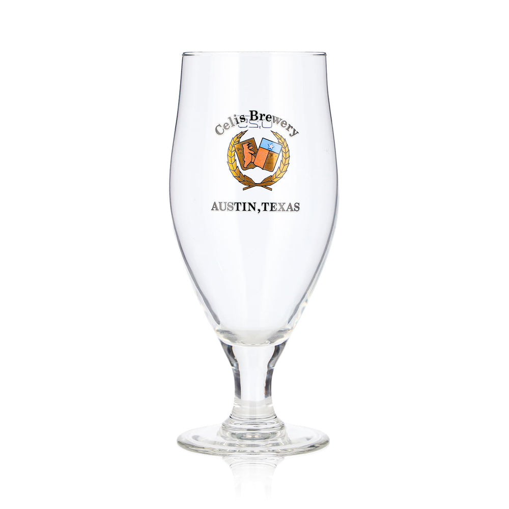 Celis Brewery Beer Glass, 0.25 L, Austin, Texas, Bronze Logo