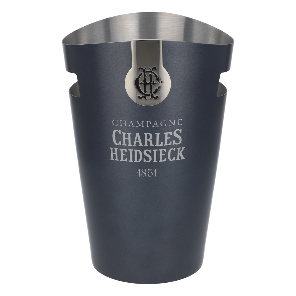 Charles Heidsieck Champagne Bottle Cooler with Ice Cube Tray, Metal, Gray