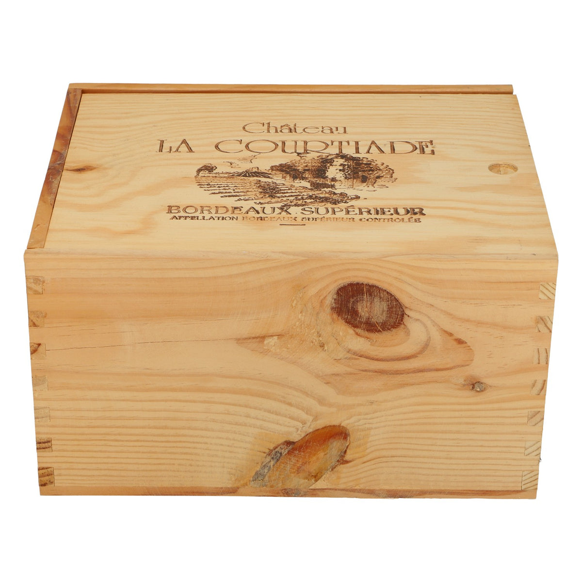 Château La Courtiade Wine Wooden Box 33x27x18.5 cm Bordeaux Supérieur – View 2