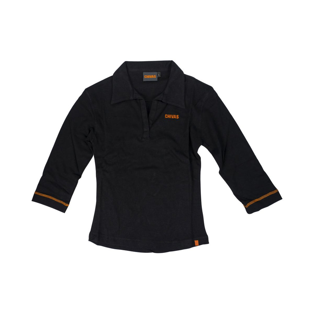 Chivas Regal Shirt Polo Shirt Girly Shirt Size L Long Sleeve Black Logo Embroidery