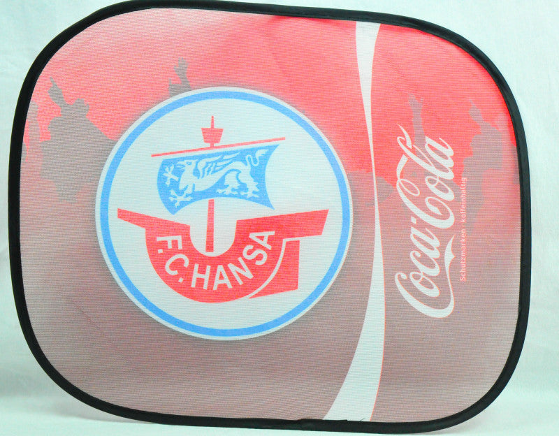 Coca Cola car sunshade sun visor side window "FC Hansa Rostock"