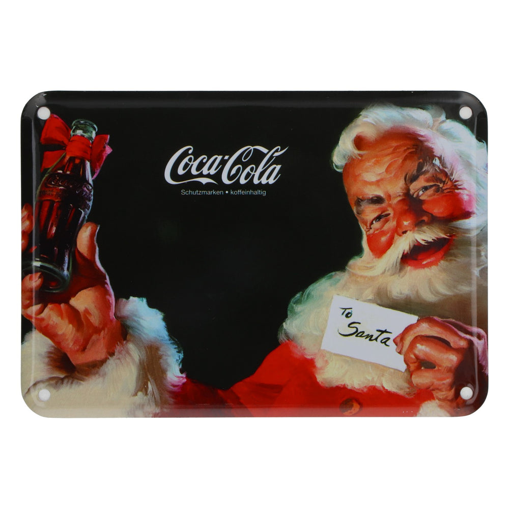 Coca-Cola Metal Sign: Santa Claus, Retro Decor, 15 x 10.5 cm