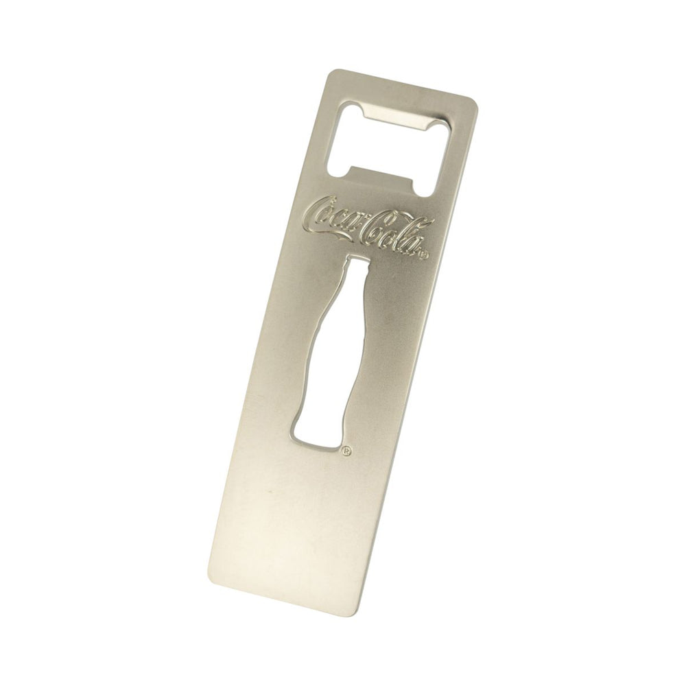 Coca Cola bottle opener, bottle opener, bottle cap opener, silver metal bar tool
