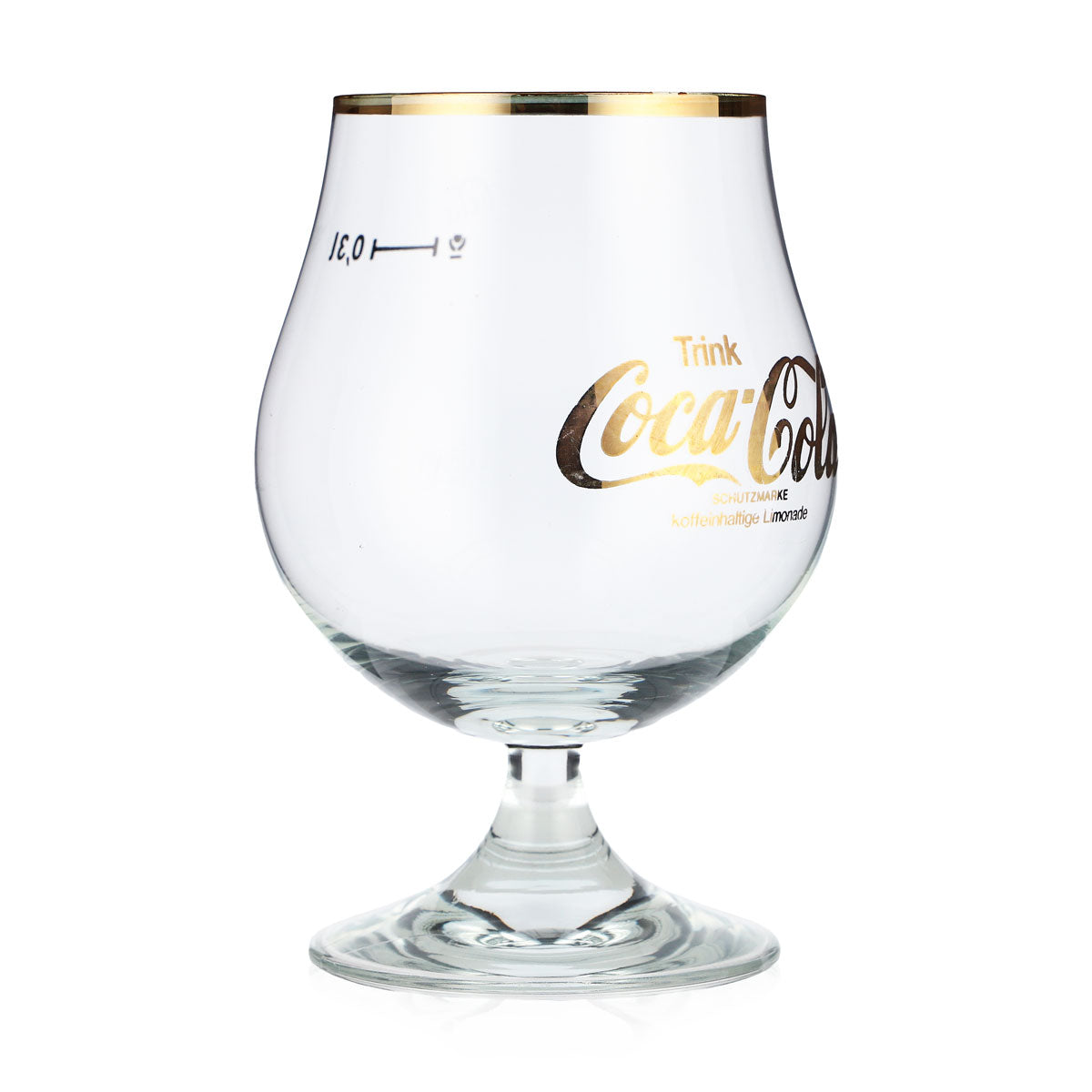 Coca Cola Glass Swivel Glass 0.3l Cocktail Glass Golden Logo – View 2