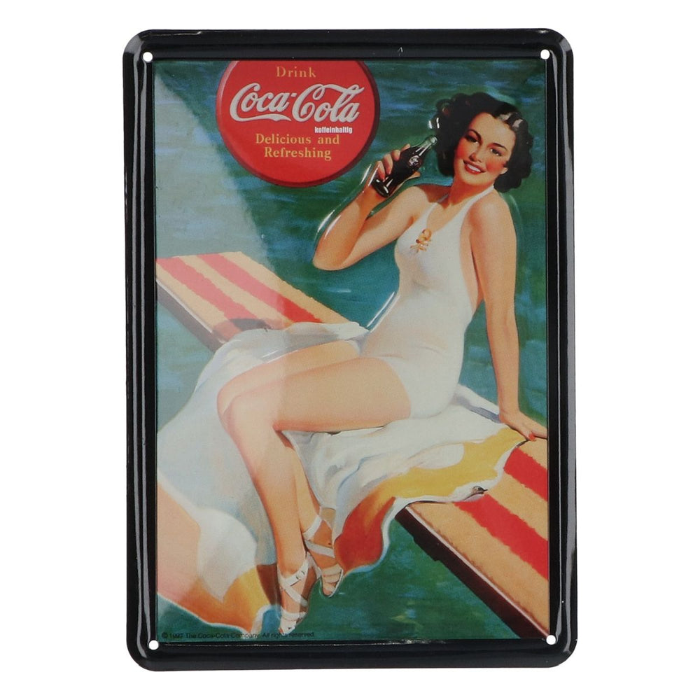Coca Cola mini metal sign 15x10cm advertising sign Delicious and Refreshing Wall